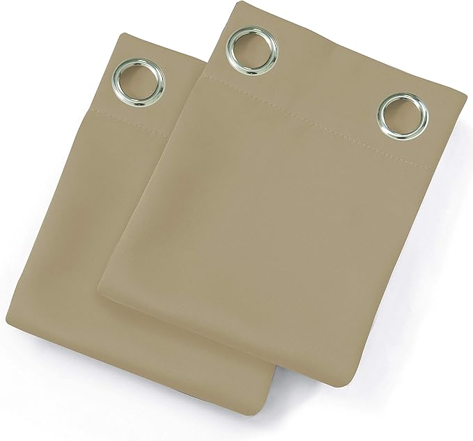 LEMOMO Beige Thermal Blackout Curtains/42 x 63 Inch/Set of 2 Panels Room - Image 9