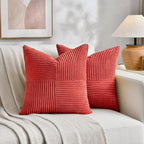 Fancy Homi 2 Packs Red Decorative Throw Pillow Covers 20x20 Inch - Image 7