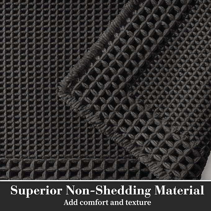 RESARE Waffle Bath Mat for Bathroom, Super Absorbent Bathroom Rugs Non Slip - Image 2