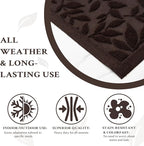 Coffee Brown Leaves Fall Outdoor Indoor Entrance Doormats, Absorbent Durable - Image 5
