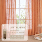 LAMIT Linen Semi Sheer Curtains 96 inches Long 2 Panels Set, Light Filtering - Image 4