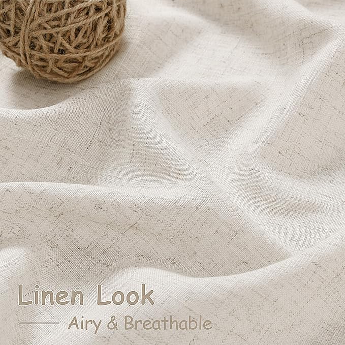 Nanspring Pearl White Linen Curtains 102 Inches Long - Image 4