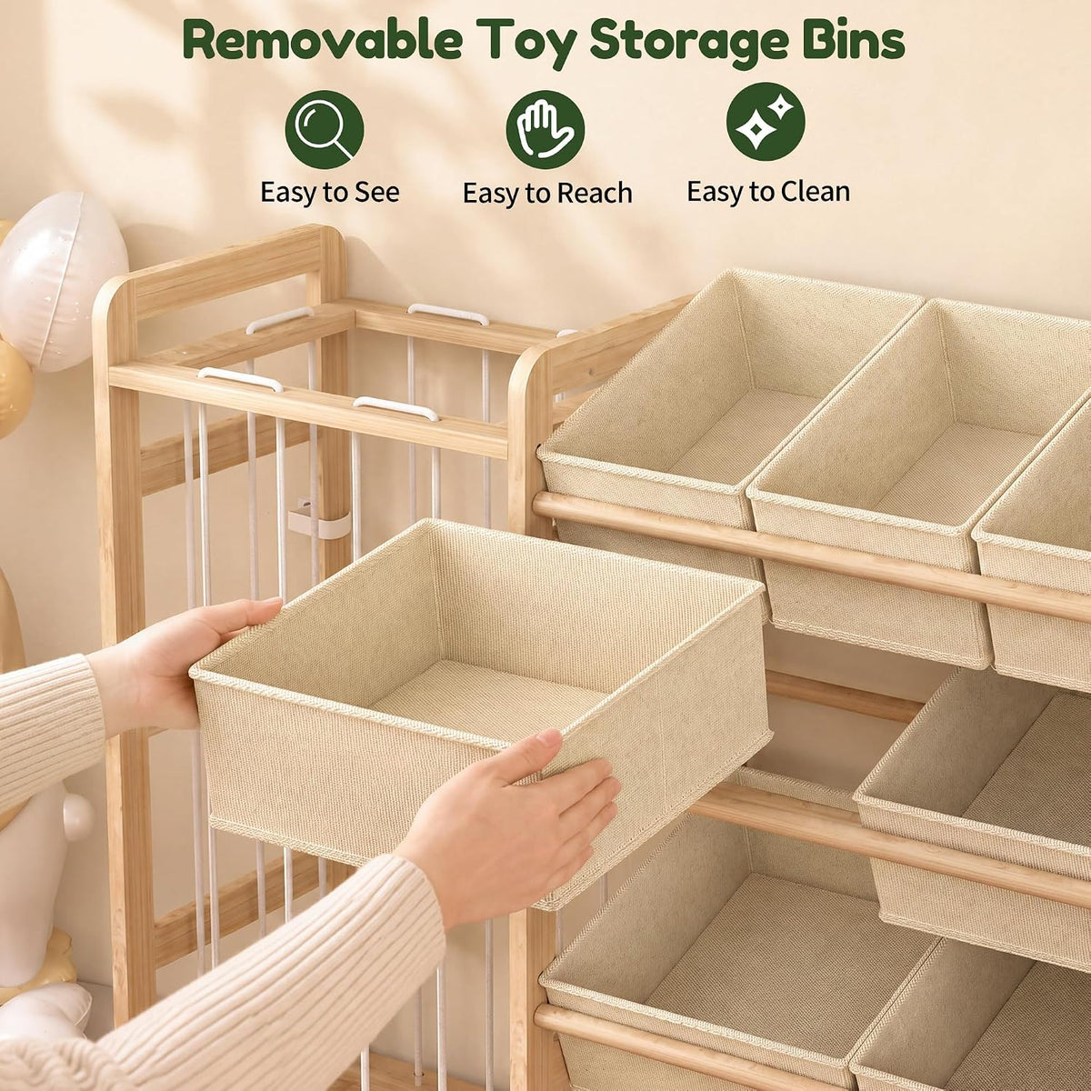 Multifunctional Toy Storage Organizer with Chalkboard: 4-in-1 Design