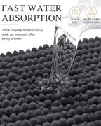 Smiry Thick Bathroom Rugs 30x20, Extra Soft Absorbent Chenille Bath Mat
