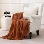 Burnt Orange Fleece Throw Blanket 60”×80” - Image 2