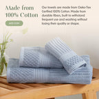 100% Cotton Bath Towel Set | 6-Piece Set | Textured | Blue