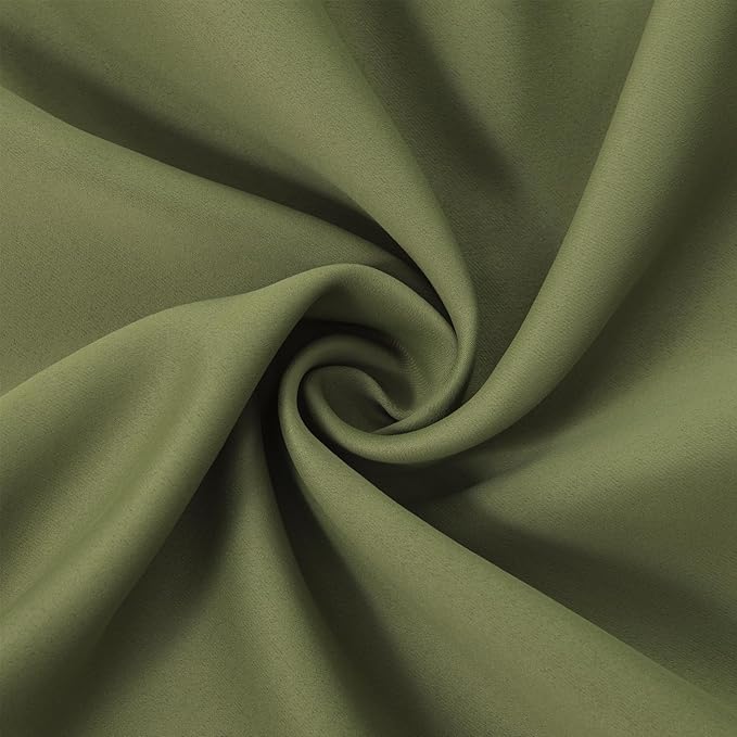 LEMOMO Olive Green Blackout Curtains 66 x 63 Inch Length/Set of 2 Curtain - Image 5