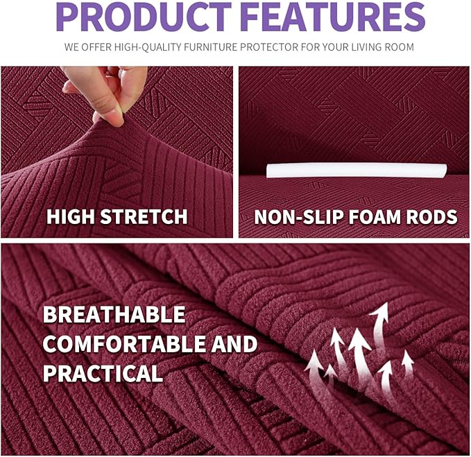 ZNSAYOTX Oversized Super Stretch Couch Cover, New Universal Sofa Covers - Image 4