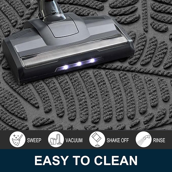 Colorxy Waterproof Doormat, Sturdy Natural Rubber Front Indoor Mat, Non Slip - Image 5