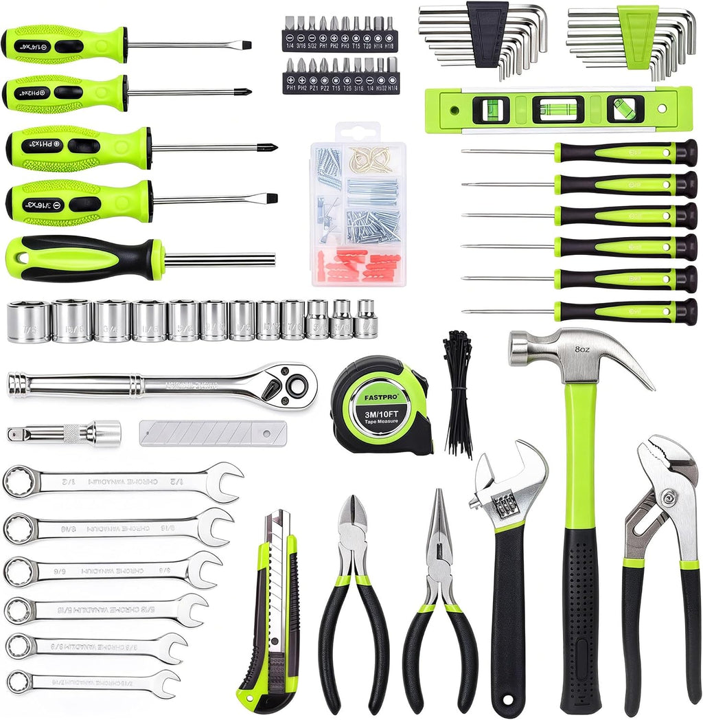 FASTPRO 236-Piece Home Repairing Tool Set with Tool Bag, Green