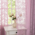YJ YANJUN Vintage Lace Curtains 72 Inches Long-Victorian Floral Pattern Lalic - Image 5
