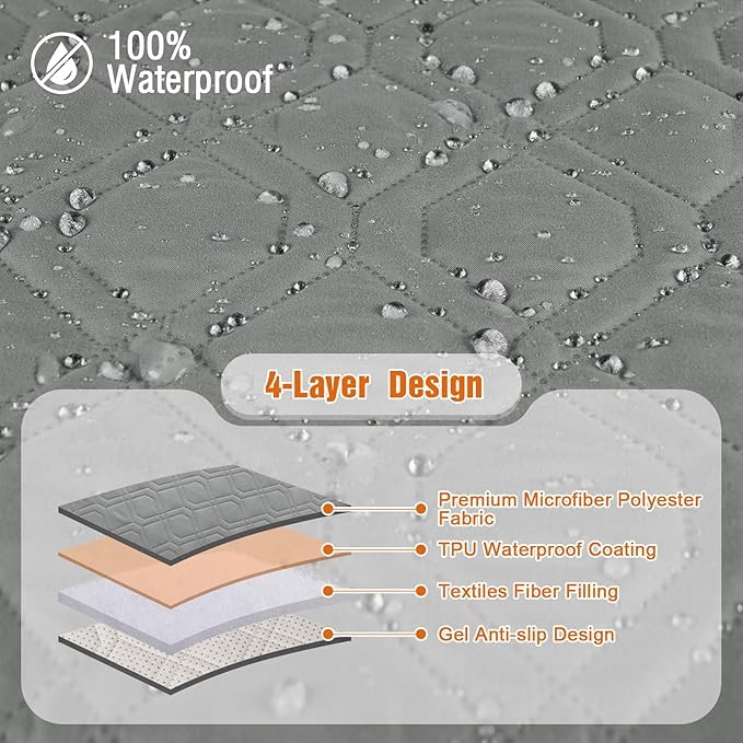 VANSOFY Waterproof Recliner Couch Covers, Sofa Covers 1-Piece Washable - Image 7