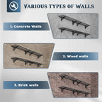 4 Pack Wall Mounted Garage Shelving, 1x4ft, 1400lbs Integrated Grid