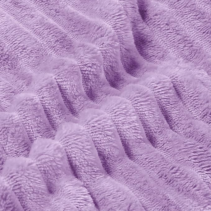 BEDELITE Throw Blanket for Couch, 3D Ribbed Jacquard Soft and Cozy Fleece Throw - Image 5