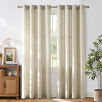 NICETOWN Bone White Linen Curtains by NICETOWN