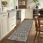 Washable Area Rug 2'6'' x 8' Vintage Traditional Persian Mat - Image 4