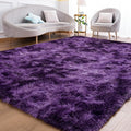 Goideal Fluffy Rug for Bedroom Living Room, 5x7 Purple Area Rugs, Faux Fur Shag by Goideal