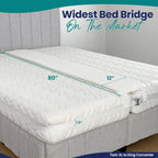 Bed Bridge, Split King Gap Filler for Adjustable Bed, 12"x80"
