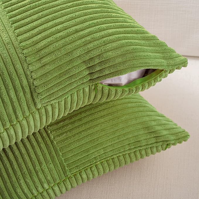Fancy Homi Set of 2 Lime Green Euro Decorative Throw Pillow Covers 28x28 Inch - Image 4