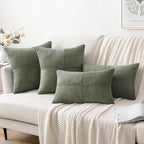 MIULEE Light Olive Green Decorative Throw Pillow Covers 18x18 Inch - Image 4