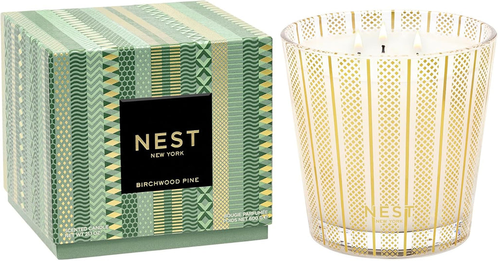 NEST New York Scented 3-Wick Christmas Tree Candle, Birchwood Pine