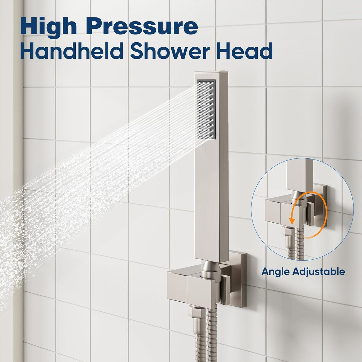 ESNBIA Rain Shower Head with Handheld Spray Combo, 10" Brushed Nickel