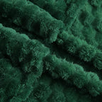 Puncuntex Dark Green Throw Blanket 90"×90" inches Fuzzy 3D Jacquard Decorative - Image 6