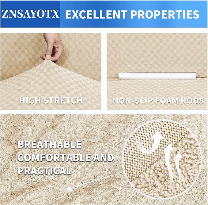 ZNSAYOTX 1 Piece Jacquard Couch Covers - Image 4