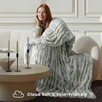 Ultra Soft Cozy Faux Fur Throw Blanket, Fuzzy Plush Thick Fur Blanket, Oversize - Image 4