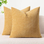 MIULEE Pack of 2 Couch Throw Pillow Covers 18x18 Inch Soft Beige Yellow by MIULEE