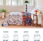 MSGKV Boho Throw Blanket 50"x60" 100% Cotton Floral Blanket - Image 5