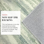 Lansny Modern Abstract Runner Rug 2x5, Sage Green Grey Washable Kitchen Runner - Image 6