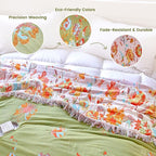 MSGKV Boho Throw Blanket 90"x90" Floral 100% Cotton Blanket - Image 3