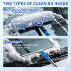 Professional Window Cleaning Kit with 6ft Long Handle, 3 Gallon Bucket