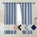 NICETOWN Stone Blue Vintage Linen 100% Blackout Curtains by NICETOWN