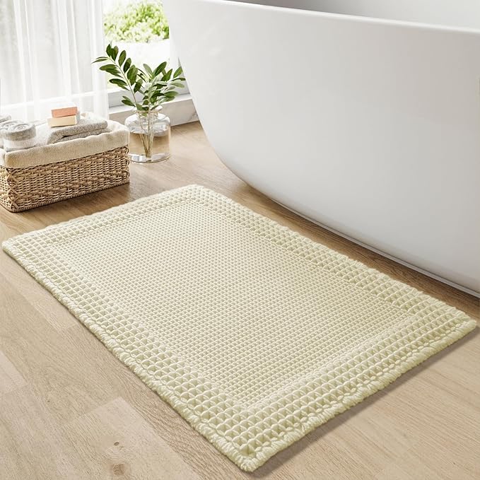 RESARE Waffle Bath Mat for Bathroom, Super Absorbent Bathroom Rugs Non Slip by Resare