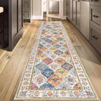 HEBE Hallway Runner Rug 2'8''x12' Washable Vintage Distressed Area Rugs Non - Image 7