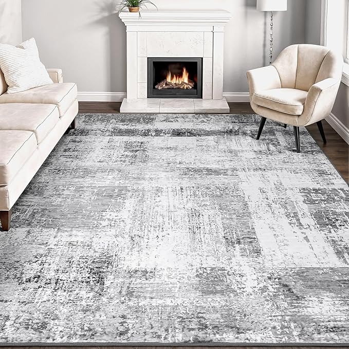 Rugflix 8x10 Large Area Rugs for Living Room, Abstract Washable Rug, Stain by RugflixAreaRugs