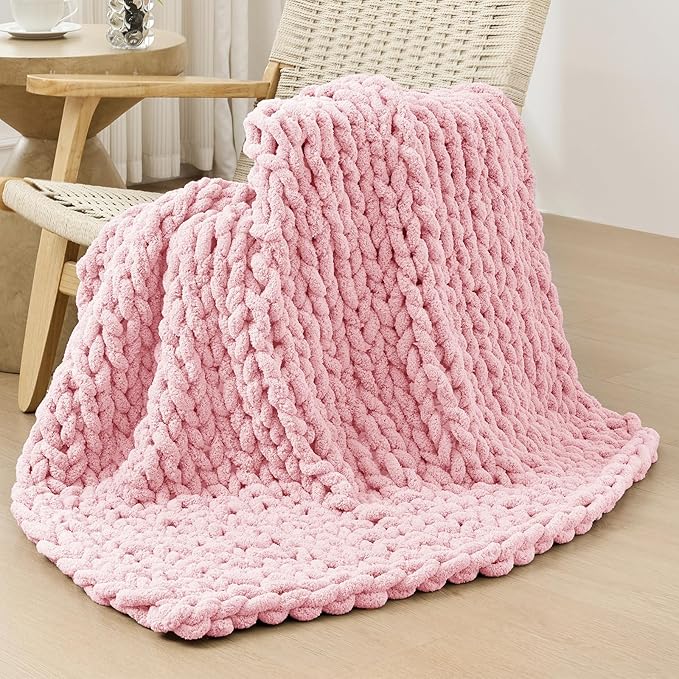Bigacogo Chunky Knit Throw Blanket by Bigacogo