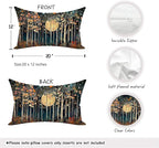 Rustic William Morris Inspired Forest Moon Decor Pillow Covers 12x20 Set of 4 - Image 2