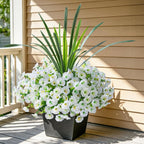 Ivydale Artificial Morning Glory Flowers for Outdoors, 13Pcs Fake Flowers with Orchid Leaves, Faux Floral Decoration for Patio, Front Door, UV Resistant & Silk Floral (NO Pot)