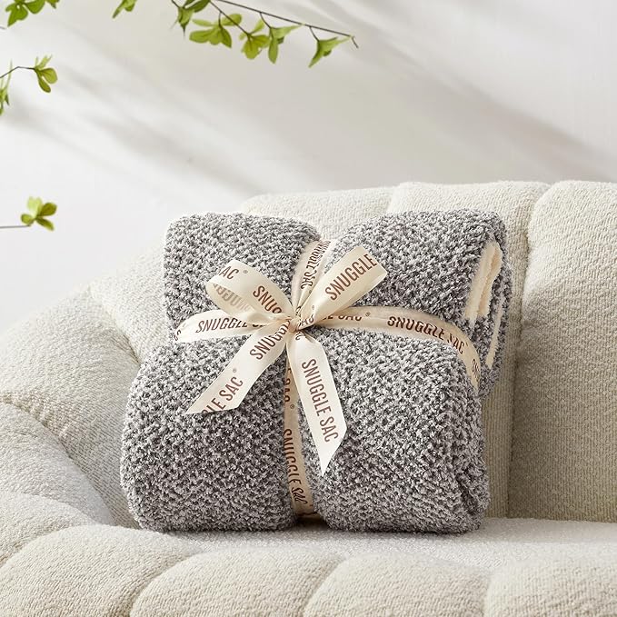 Snuggle Sac Grey Throw Blankets - Image 5