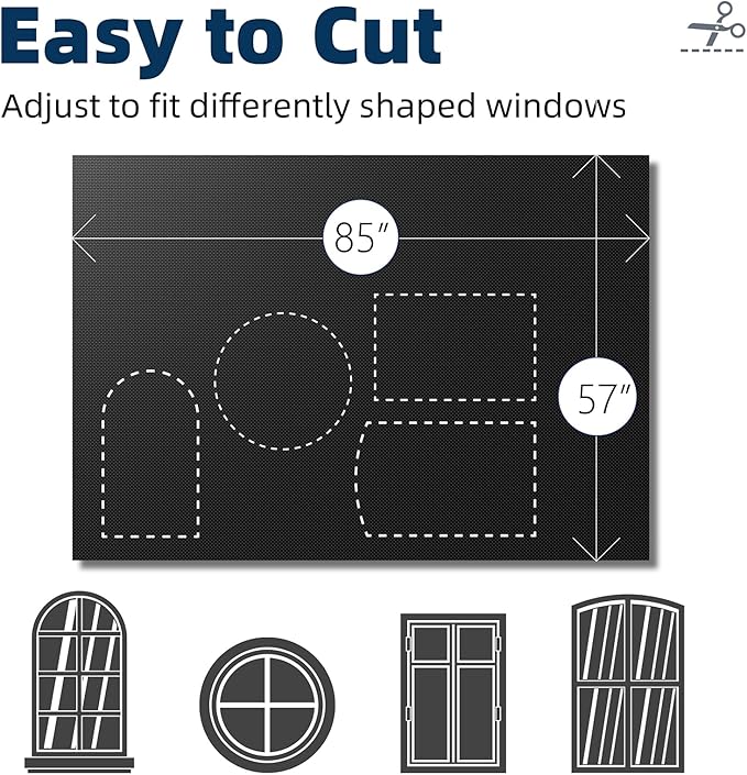 NIGHTON Portable Blackout Curtains 85"×59", Strong Hook and Loop Tape Strips - Image 5
