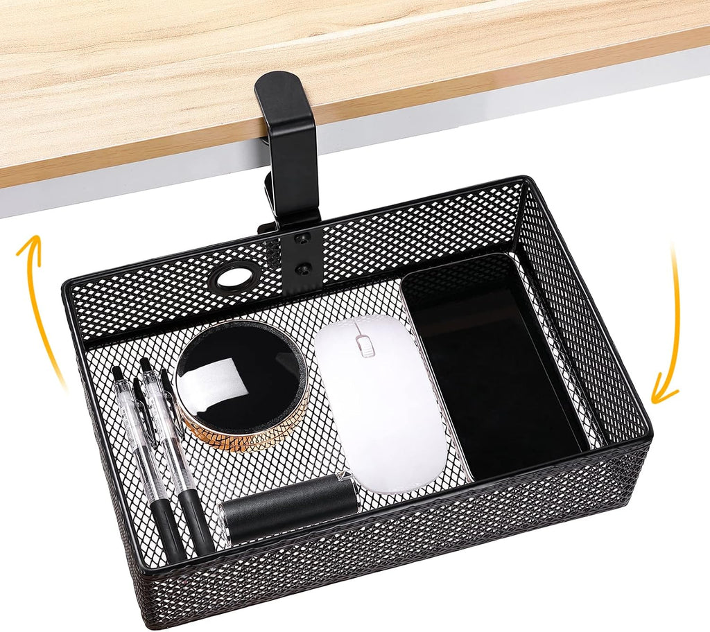 Under Desk Drawer, Clamp on Desk Organizer Hanging Desk Storage Under Table