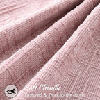 decorUhome Chenille Decorative Throw Pillow Covers 20x20 Set of 2, Pink