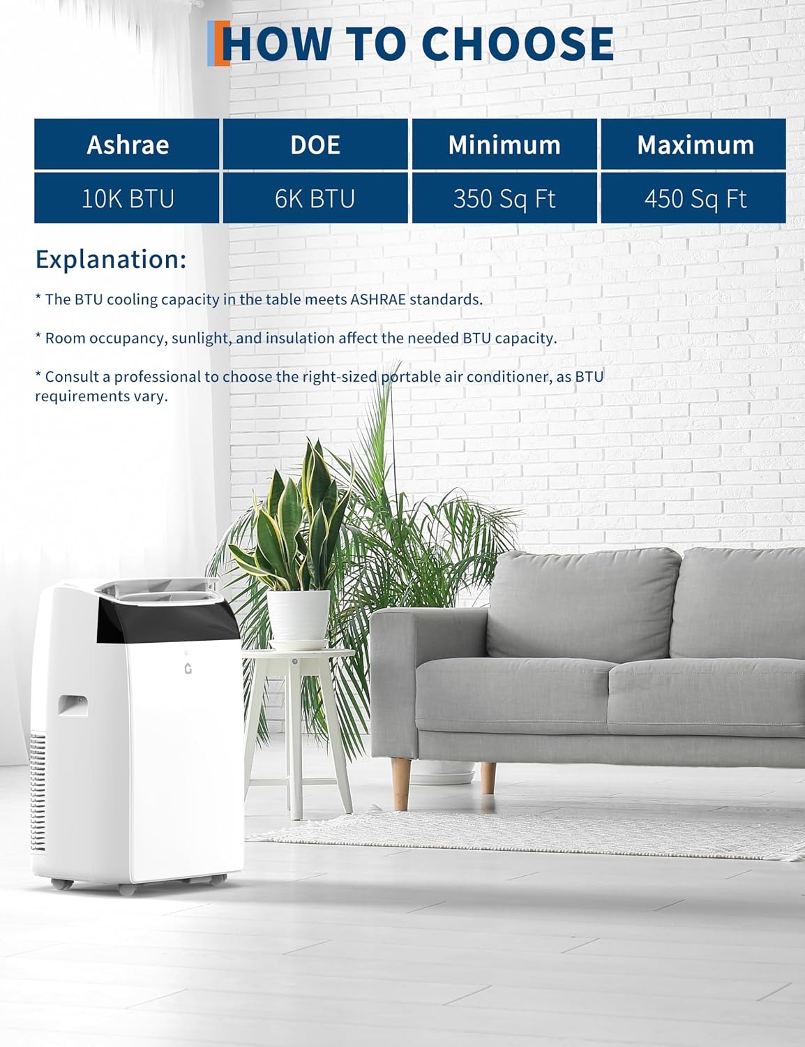 14,000 BTU Portable Air Conditioner for 750 Sq.Ft - 3-in-1 AC Unit with Cooling, Dehumidifier & Fan Modes, Remote Control, Timer & Ultra-Quiet Operation for Home/Office