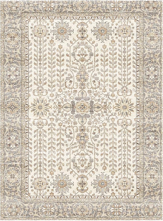 7x9 Area Rugs for Living Room, Thin Washable Rug, Non-Slip Foldable Area Rug - Image 3