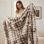 COOVA Faux Fur Throw Blanket for Couch, Cozy Soft and Fuzzy Plush Rabbit Fur - Image 4