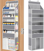 WISELIFE 5-Tier Over the Door Organizer for Nursery Hanging, Gray