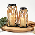 Rattan Boho Decorative Lanterns Outdoor Indoor Patio & Porch Table Decor